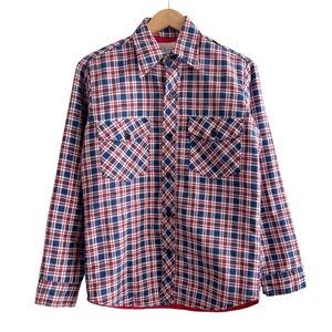 Vintage Sears Quilted Button Up Plaid Shirt Shacket